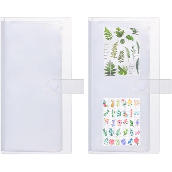 2 Books Sticker Storage Book 160 Pockets Clear Storage Book Photos Organizer Book for Journal Sticker Photos Organization Organizer Binder diy
