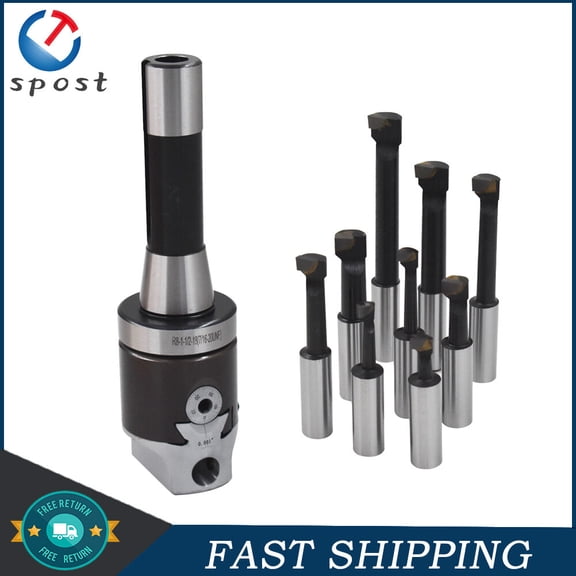 2" Boring-Head With R8 Shank 1/2" Carbide Boring Bar Milling 9pcs Set