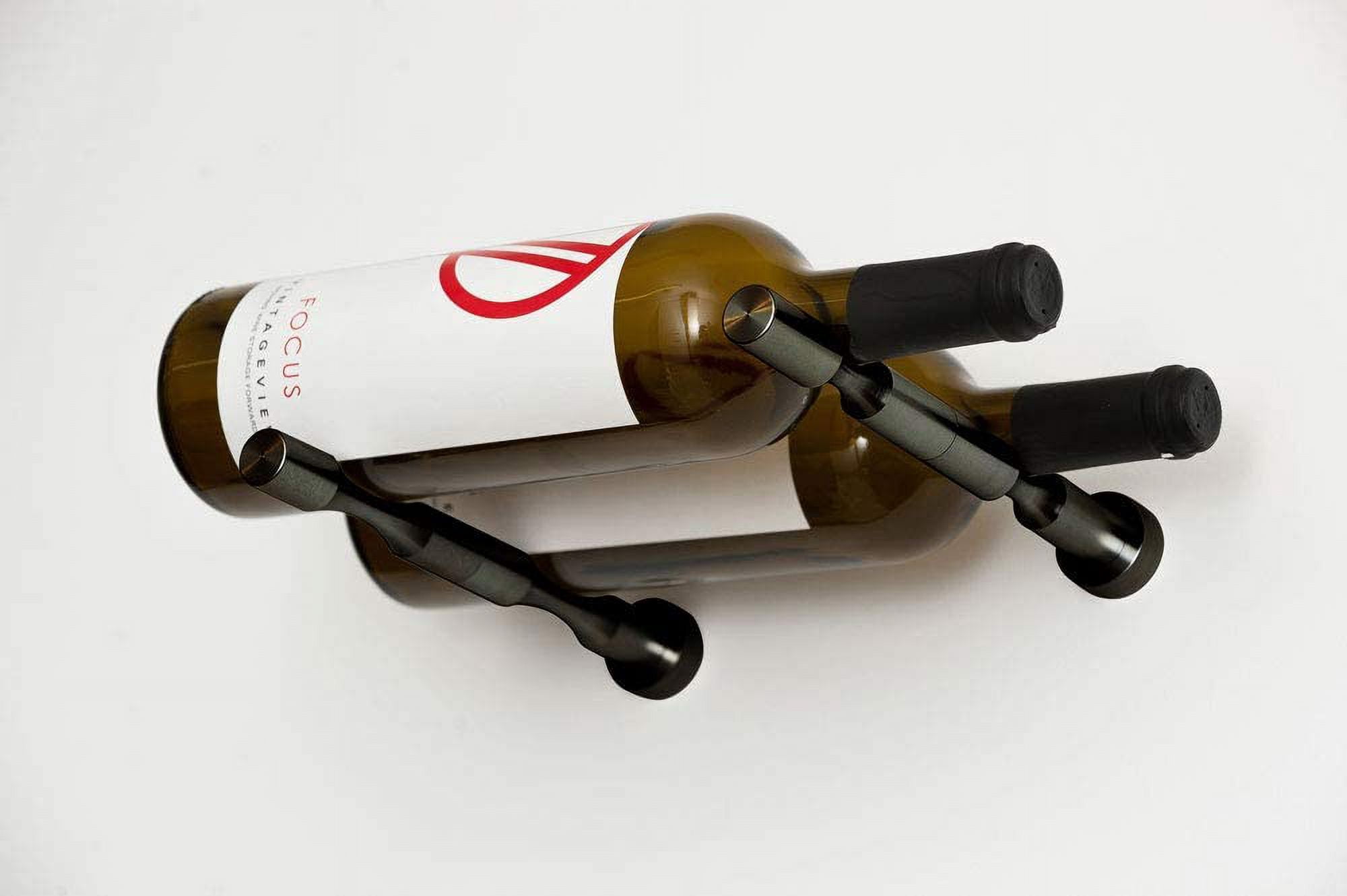 2 Bottle Wall Mounted Wine Bottle Rack (Anodized Black) Stylish Modern ...