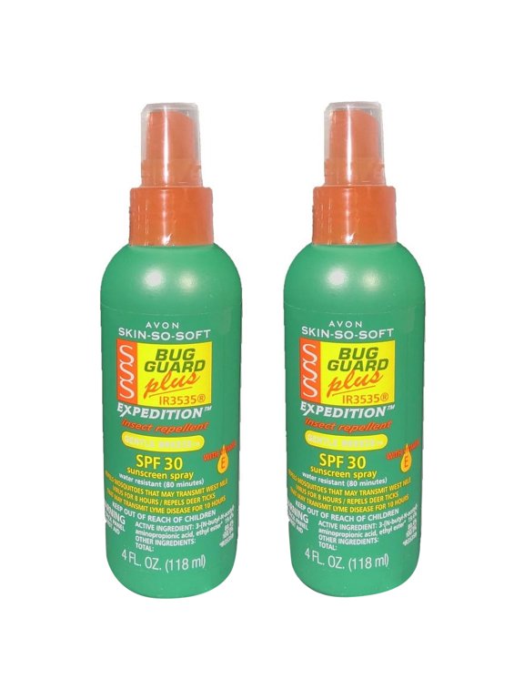 2 Bottles - Avon Skin so Soft Bug Guard Plus Expedition SPF 30 Pump Spray