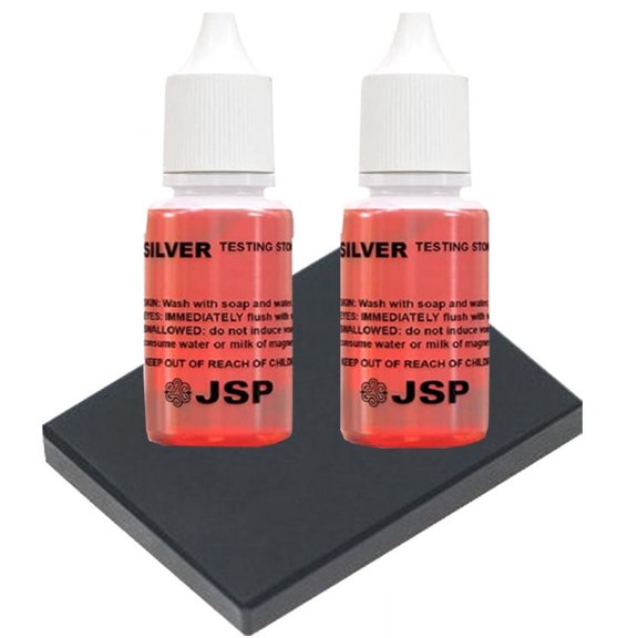 2 Bottles Fresh Silver 925 999 Acid Solution Testing With Test Stone
