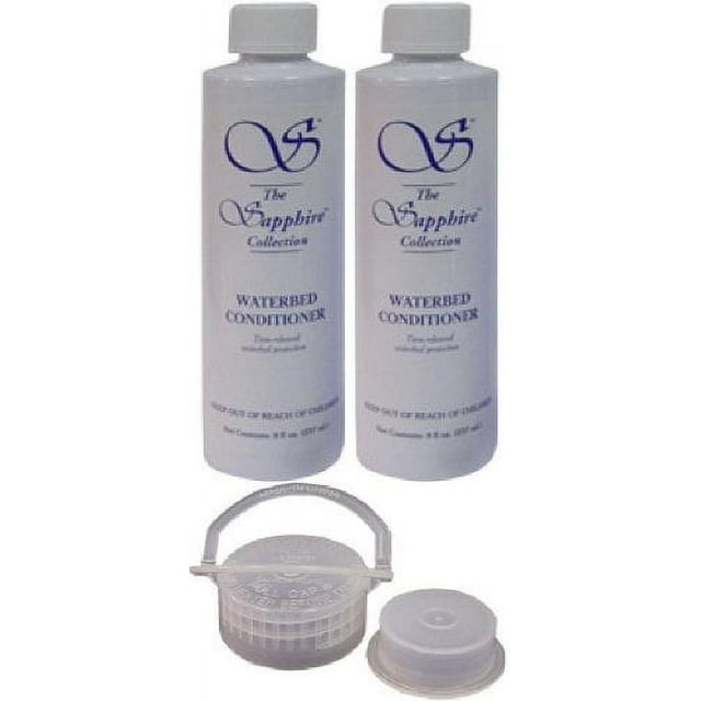 2 Bottles of 8 oz Blue Magic Sapphire Waterbed Conditioner with Cap & Plug