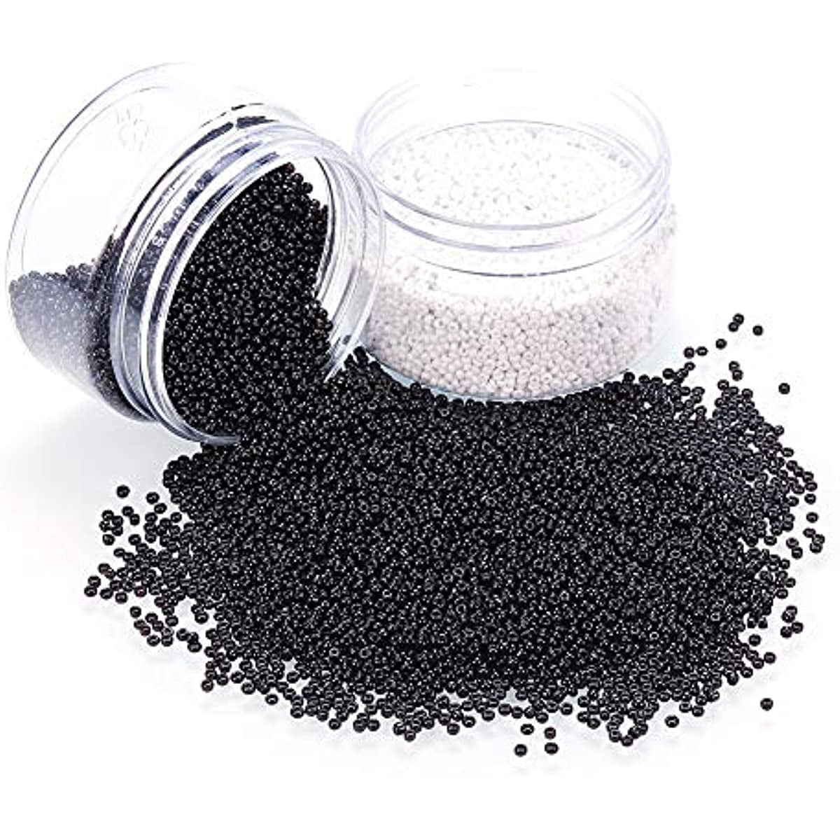 GEM-Inside 31Pcs 6x10mm Matted Frosted Black Stone Faceted Tube Beads - Natural Gemstone For Jewelry Making