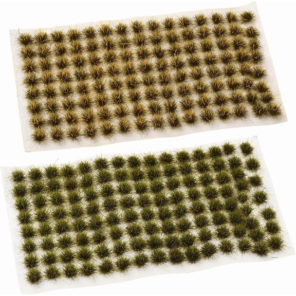 2 Box 208Pcs Railroad Scenery Bushes Model Plastic Tufts Grass Miniature Shrubs Static Green Landscape Train Layout Vegetation DIY