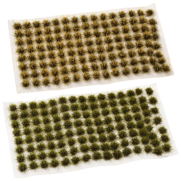 2 Box 208Pcs Railroad Scenery Bushes Model Plastic Tufts Grass Miniature Shrubs Static Green Landscape Train Layout Vegetation Setting