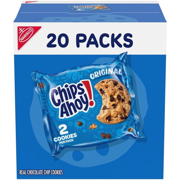 2 Box - CHIPS AHOY! Original Chocolate Chip Cookies, 20 Snack Packs