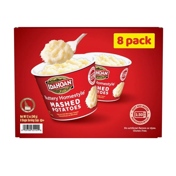 ( 2 Box ) Idahoan Buttery Homestyle Mashed Potato Cups, 1.5 oz, 8 Count