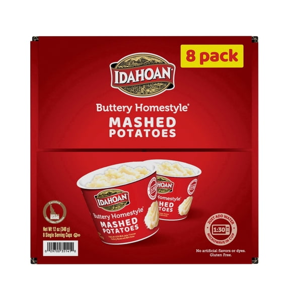 ( 2 Box ) Idahoan Buttery Homestyle Mashed Potato Cups, 1.5 oz, 8 Count