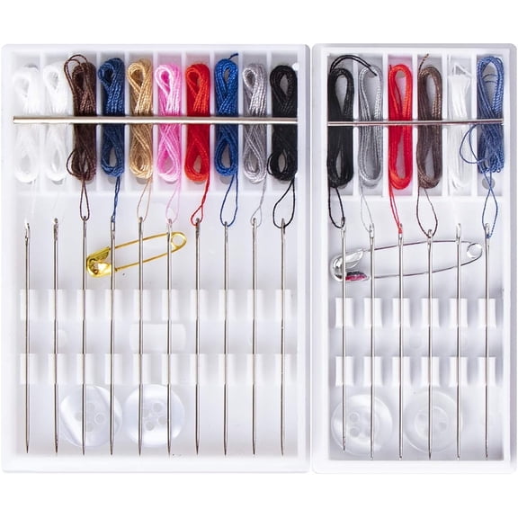 2 Box Pre Threaded Needle Kit - Clothing Repairing Kit