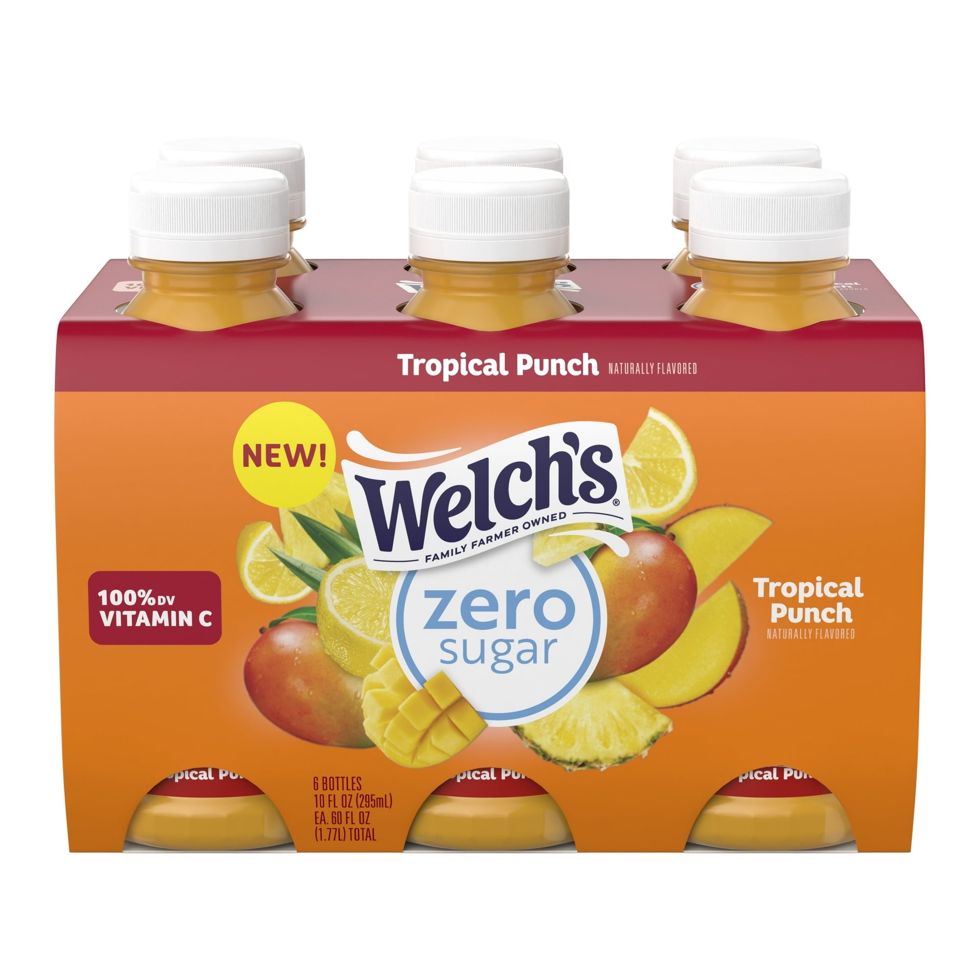( 2 Box ) WELCH'S 10 FL OZ ZERO SUGAR DRINK - TROPICAL PUNCH