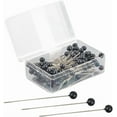 thumbnail image 1 of 2 Boxes 200Pcs Black Corsage Pin Long Boutonniere Pins Silver Metal Iron Plastic Imitation Pearl Decorative Sewing Marker Positioning Needle for Quilting DIY Crafting Dressmaker Supplies, 1 of 7
