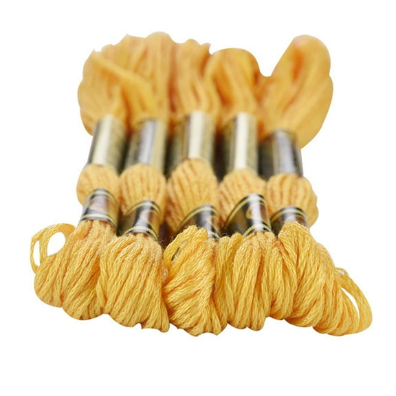 BESTOYARD 48Pcs Yellow Embroidery Thread for Sewing Cross Stitch Durable Soft Yarn for DIY Handmade Crafts