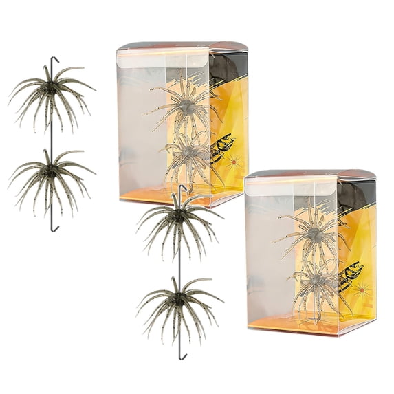 2 Boxes (4PCS) Urchin Baits for Bass Fishing | Multi Size 2.3 Inch/3.5 Inch/4.33 Inch Soft Sea Urchin Bait Floating Lures Durable Tentacle Creature Lure for Fishing