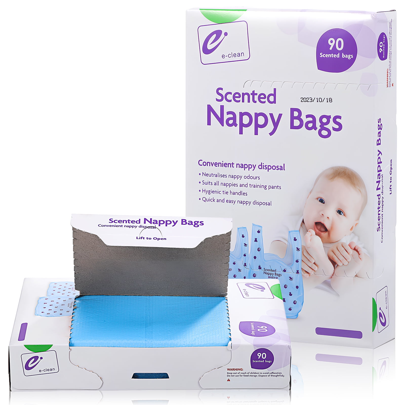 2 Boxes Disposable Diaper Sacks Scented Nappy Bags Travel Diaper Bags