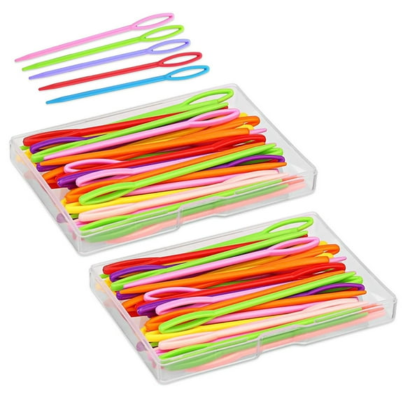 2 Boxes Knitting Tools Sweater Yarn Needles Colorful Sewing Threader Supplies Hand Pins Child