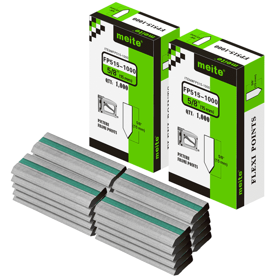 MEITE Flexible Points Picture Frame Point Nails, 2 Boxes, 1000 Pieces per Box, 5/8 Inch (15 mm)