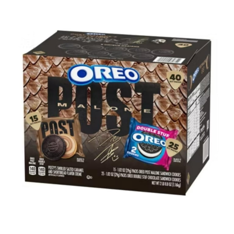 2) Boxes Post Malone & Oreo Double Stuf Cookies Variety Pack, 40
