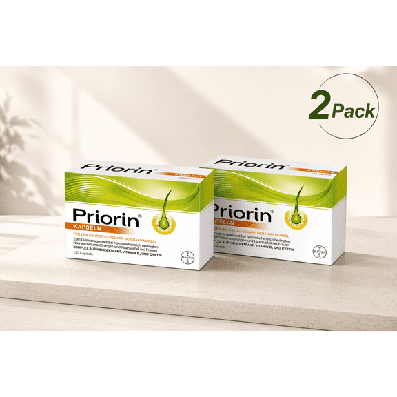 2 Boxes Priorin Hair Beauty Lifestyle Set 120 Count, Daily Routine Pack, Personal Beauty Series