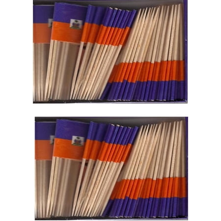 2 Boxes of Mini Haiti Toothpick Flags, 200 total Cocktail Sticks & Picks. World Flags Direct