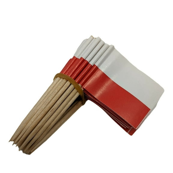 2 Boxes of Mini Poland Toothpick Flags, 200 Small Polish Eagle Flag Toothpicks or Cocktail Sticks & Picks