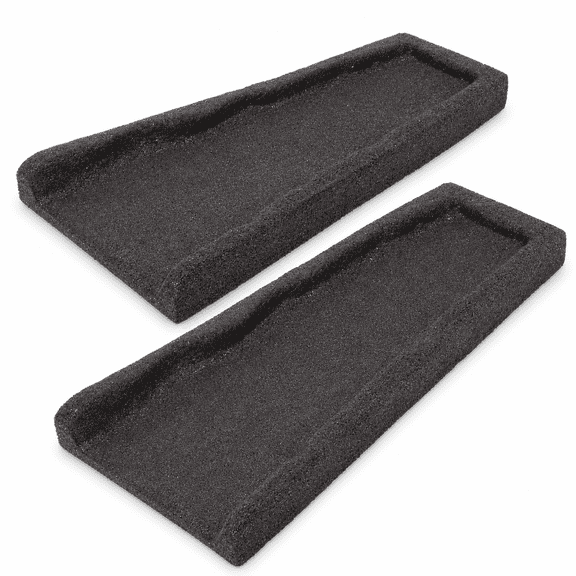 2 Brown Rubber Downspout Splash Block Rain Gutter Drain Trays
