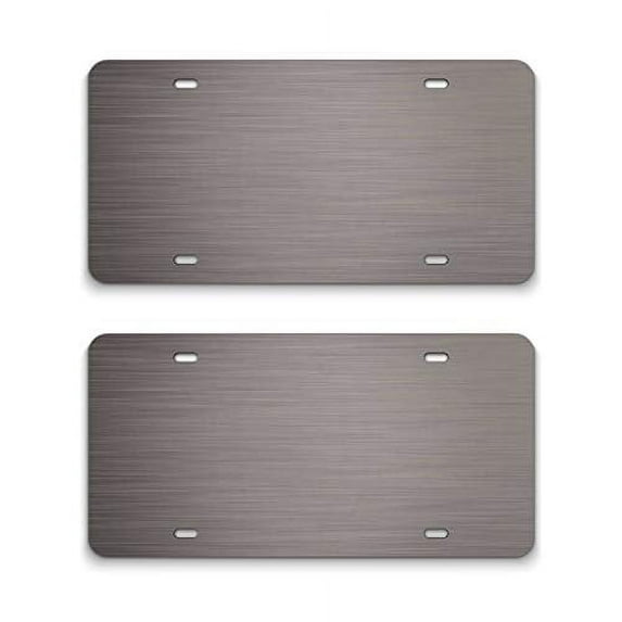 2 Brushed Ultra Thick Blank Aluminum Composite Metal License Plates -Wholesale Car Tags for Customization - Personalize With Vinyl - Bulk Engravable Automotive Plate Tag - Brushed License Plate Tag