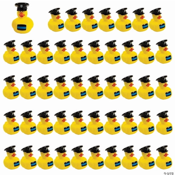 2" Bulk 120 Pieces Thin Blue Line Police Officer Yellow Rubber Ducks