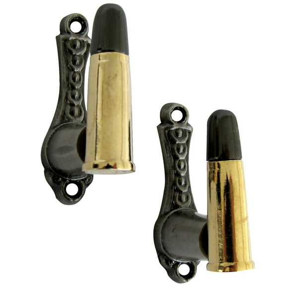 2 Bullet Case Wall Mount Weapon Hanger Hooks - Gun/Rifle/Pistol/Sword Hanger Set