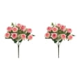 thumbnail image 1 of 2 Bunches 10 Heads Deep Pink Small Osmanthus Roses Bouquet by Dusknt 10 Heads Artificial Roses for Wedding Decor Arrangements for Home Kitchen Dining Table Centerpieces, 1 of 5