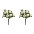 thumbnail image 1 of 2 Bunches 10 Heads Small White Roses Bouquet by Dusknt 10 Heads Artificial Roses for Wedding Decor Arrangements for Home Kitchen Dining Table Centerpieces Indoor Decoration, 1 of 5