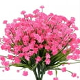 thumbnail image 1 of 2 Bunches Artificial Flowers for Outdoor,Outside Spring Summer Decoration Fake Plastic Flowers,Faux Flowers No Fade Fake Plastic Plants Garden Porch Window Box Hanging Planters Decorating,Pink, 1 of 8