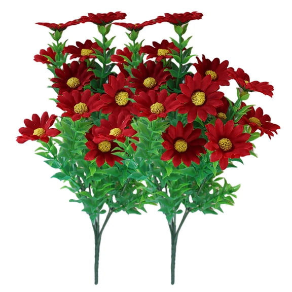 2-Bundle Violet Flower Bouquet - Silk , 35cm Height, Weatherproof - for Wedding, Home & Outdoor Decor
