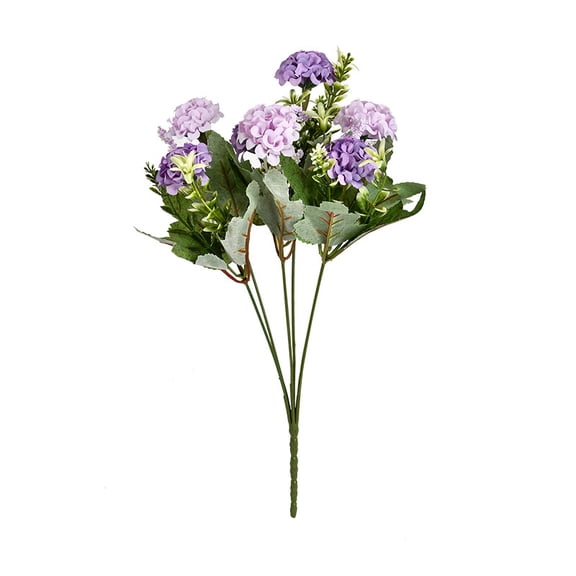 2 Bundles Artificial Chrysanthemum Ball Silk Fake Plants Flowers Faux Hydrangeas Floral Home Wedding Bouquet Indoor Table Office Decor