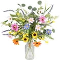 thumbnail image 1 of 2 Bundles Artificial Daisy Flowers Fake Silk Spring Flowers Colorful Flowers Fake Wildflowers Bouquet for Home Indoor Table Vase Wedding Party Decor (20in), 1 of 5