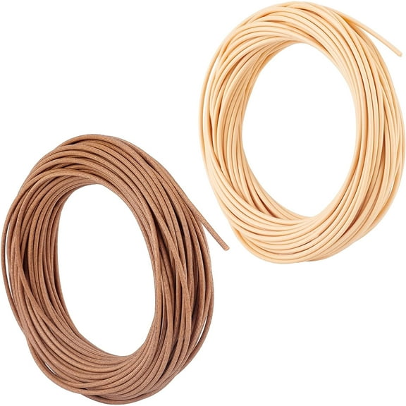 2 Bundles Basket Weaving Rattan 150g 1/10 Inch Round Fruit Basket Weaving Repairing Material Plastic Rattan Cane Webbing for DIY Craft and Bread Basket Making Colorful DIY