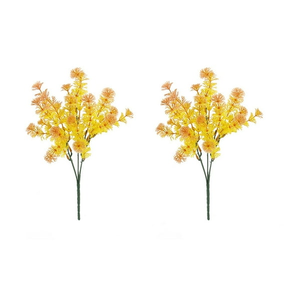 2 Bundles Faux Flowers Outdoor Artificial UV Resistant No Fade Fake Plastic Plants for Summer Fall Winter Indoor Outside Garden Porch Hanging Planter Home Office Decor