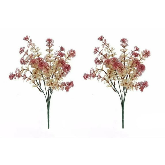 2 Bundles Faux Flowers Outdoor Artificial UV Resistant No Fade Fake Plastic Plants for Summer Fall Winter Indoor Outside Garden Porch Hanging Planter Home Office Decor