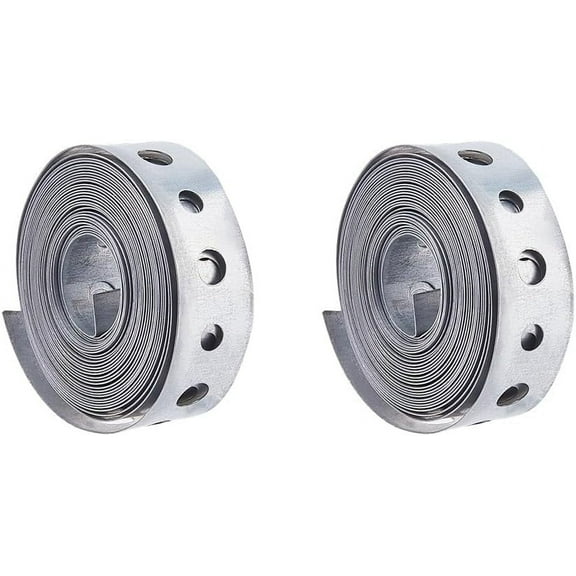 2 Bundles Hanger Strap 17mm/0.67inchx10FT Metal Pipe Strap Pipe Hanger Strap Pipe Support Iron Hanger Strap with Holes for Pipe Support Hanger Hole 5mm and 6.5mm Mixed Color