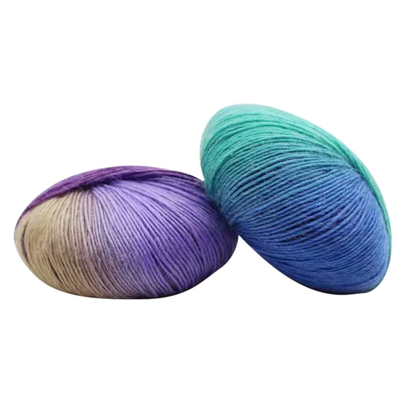 2 Bundles Rainbow Soft Warm Wool 100% Multicolored Gradient Wool 50 Grams 180m Yarn for DIY Knitting Crocheting Type 5