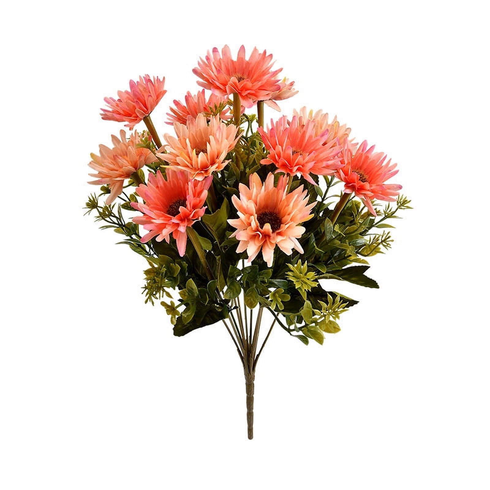 2 Bundles chrysanthemum Artificial Flowers Silk Flower Bouquet for ...