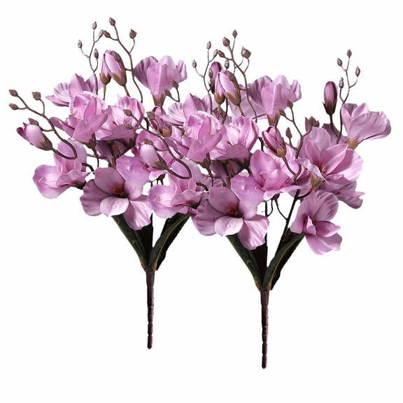 2 Bundles of 20pcs Simulation Magnolia Flower Bouquet, Silk-made, for Wedding and Home Decoration