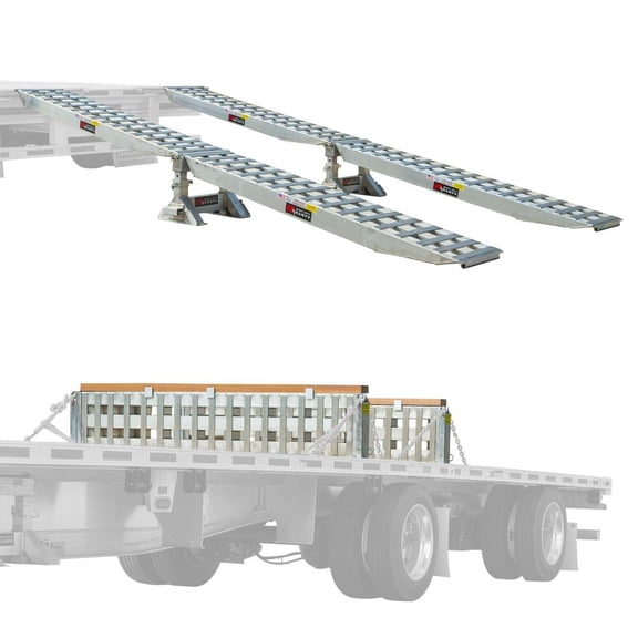 2-Bunk Load Leveler Drop Step Deck Truck Trailer Ramp Kit