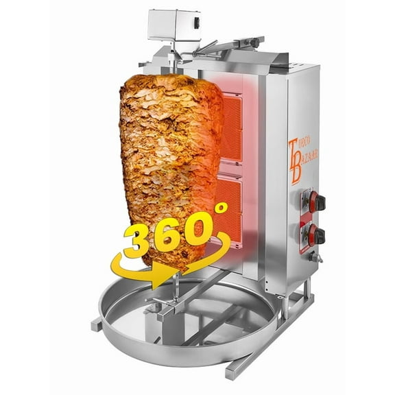 2 Burner Automatic spinning Shawarma Machine Spinning Griller 24.000 BTU Tacos Al Pastor Machine