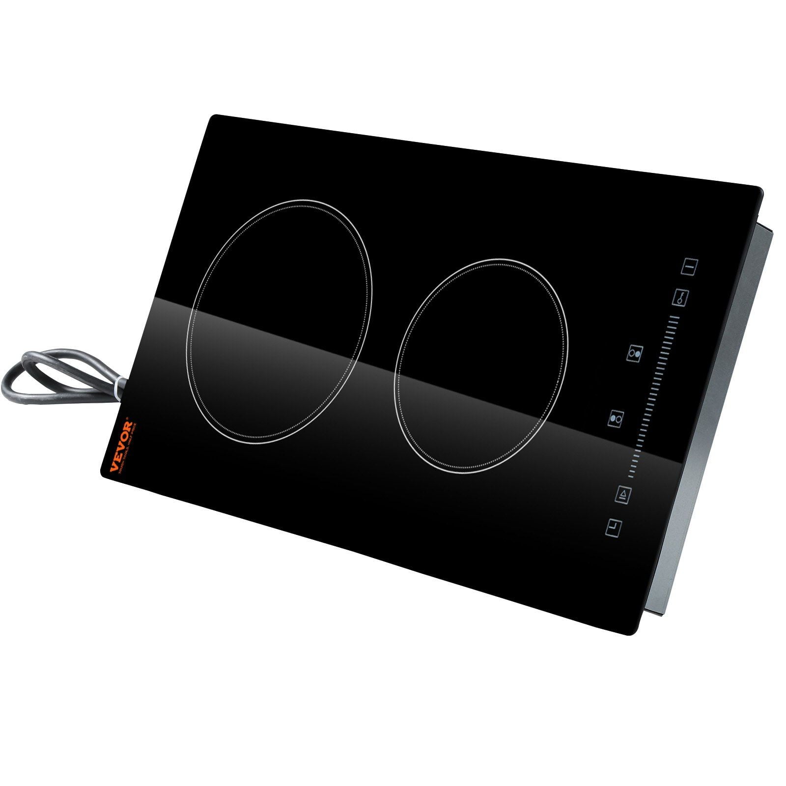 9-Power Level Electric Cooktop, 20x11.6 Inch 2-Burner Glass Stove, 240V with Sensor Touch, Timer & Child Safety Lock