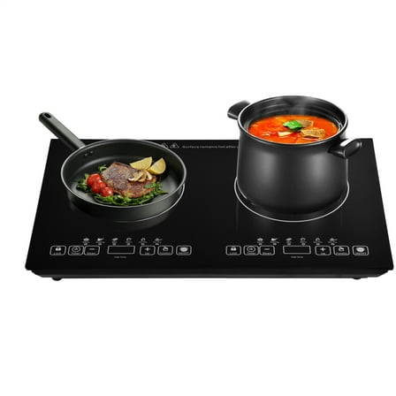 2 Burner Electric Stove Top 2000W, 23.6in Countertop Radiant Cooktop for Apartments and RVs