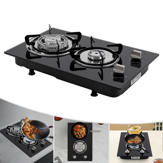 2 Burner Gas Cooktop, Gas Stove, Gas Stove Top with 2 Burner for Home ...