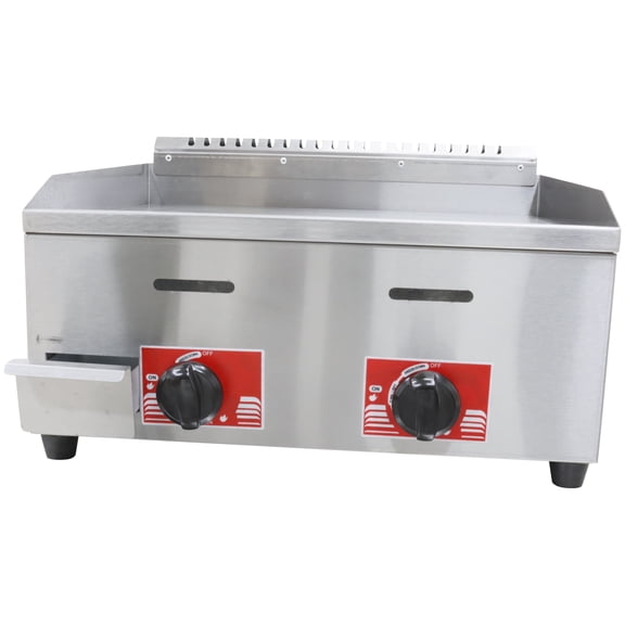 2-Burner Gas Grill Griddle LPG Gas Grill Flat Cooking Griddle 19.7*13 Inch Plate with Low Pressure Valve