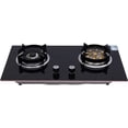 thumbnail image 1 of 2 Burner Home Countertop Gas Stove, Black Tempered Glass Built-in Natural Gas Stove with Anti-Tempering Protection, 2 Combustion Chambers, Knob Control, for Home, Restaurant Kitchens, 1 of 9