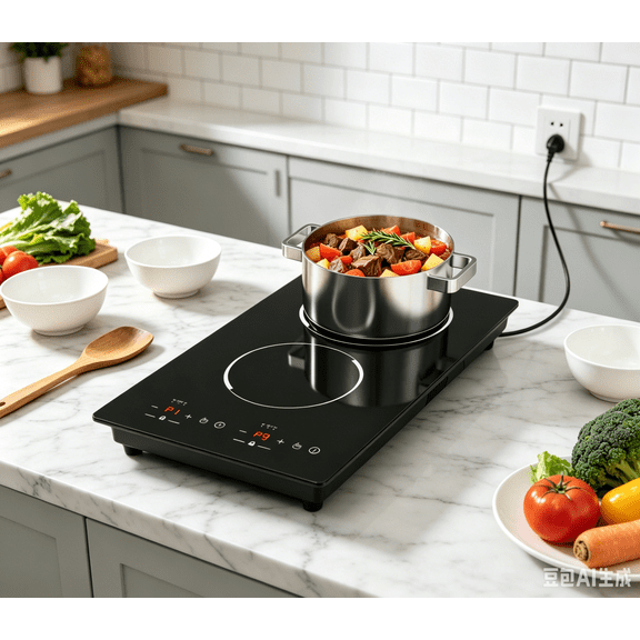 2 Burner Induction Cooktop, 2300W Double Induction Hot Plate 110V, Built-in & Countertop Portable Electric Cooktop with LED Touch Control, 9 Power Levels, 120Min Timer & Child Safety Lock