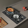 thumbnail image 1 of 2 Burner Modern Gas Cooktop Gas Stove Top with 2 Burner Black 20.47*12.6 in, 1 of 18